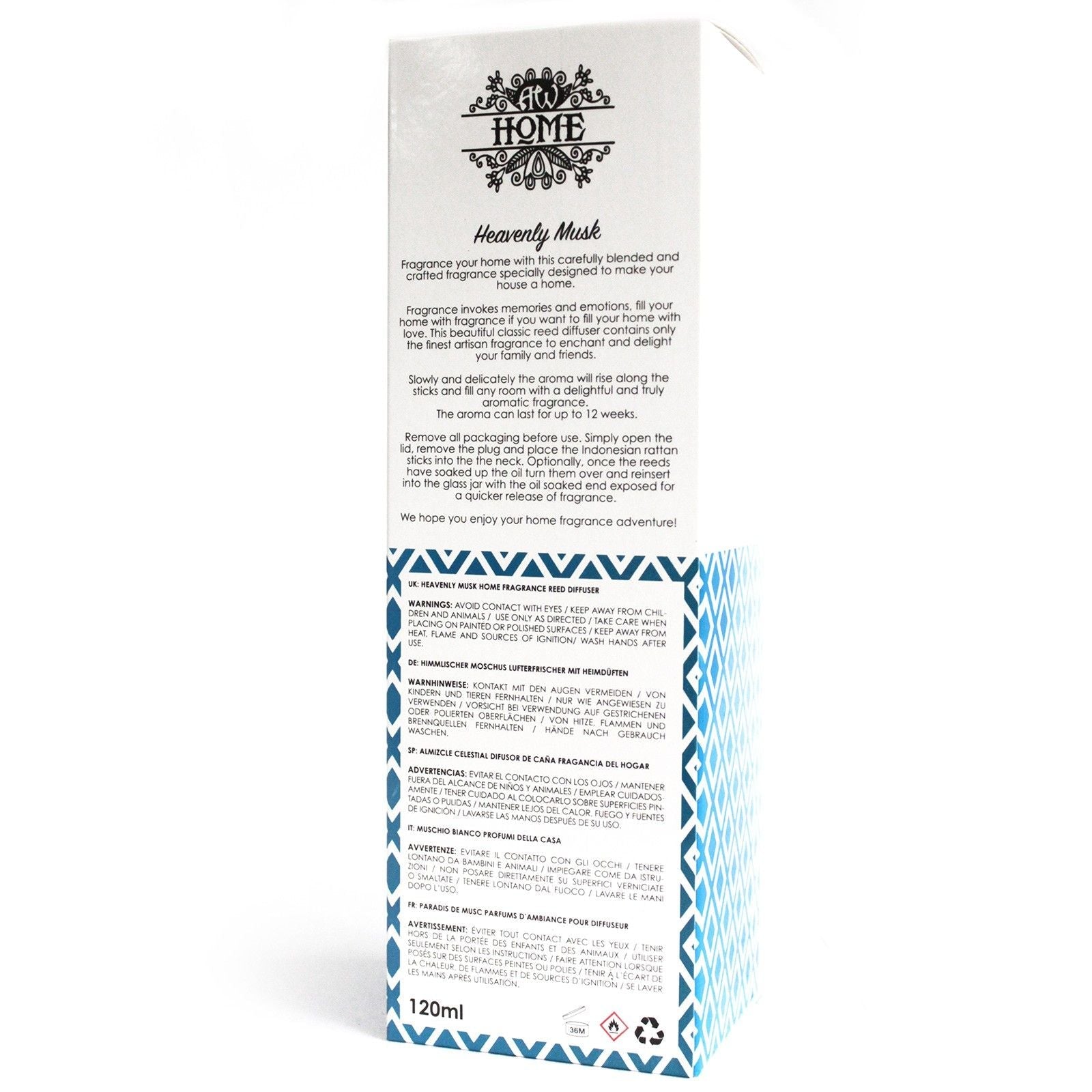 120ml Reed Diffuser - Heavenly Musk - Soak Sanctuary Reed Diffusers