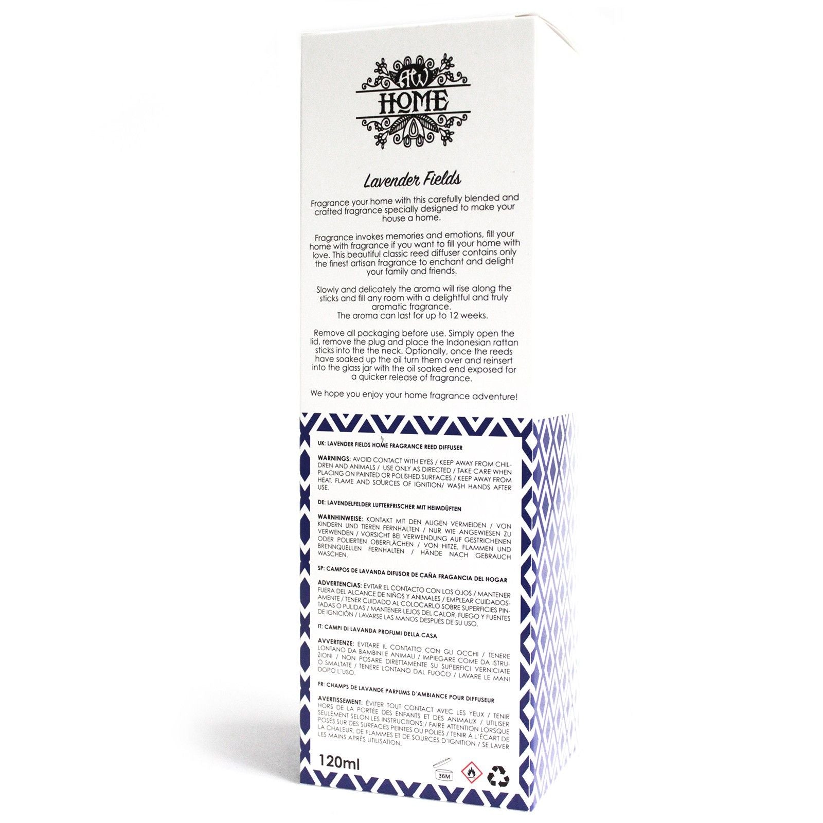 120ml Reed Diffuser - Lavender Fields - Soak Sanctuary Reed Diffusers