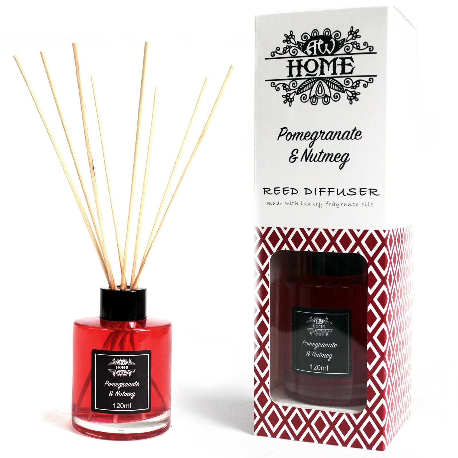 120ml Reed Diffuser - Pomegranate & Nutmeg - Soak Sanctuary Reed Diffusers