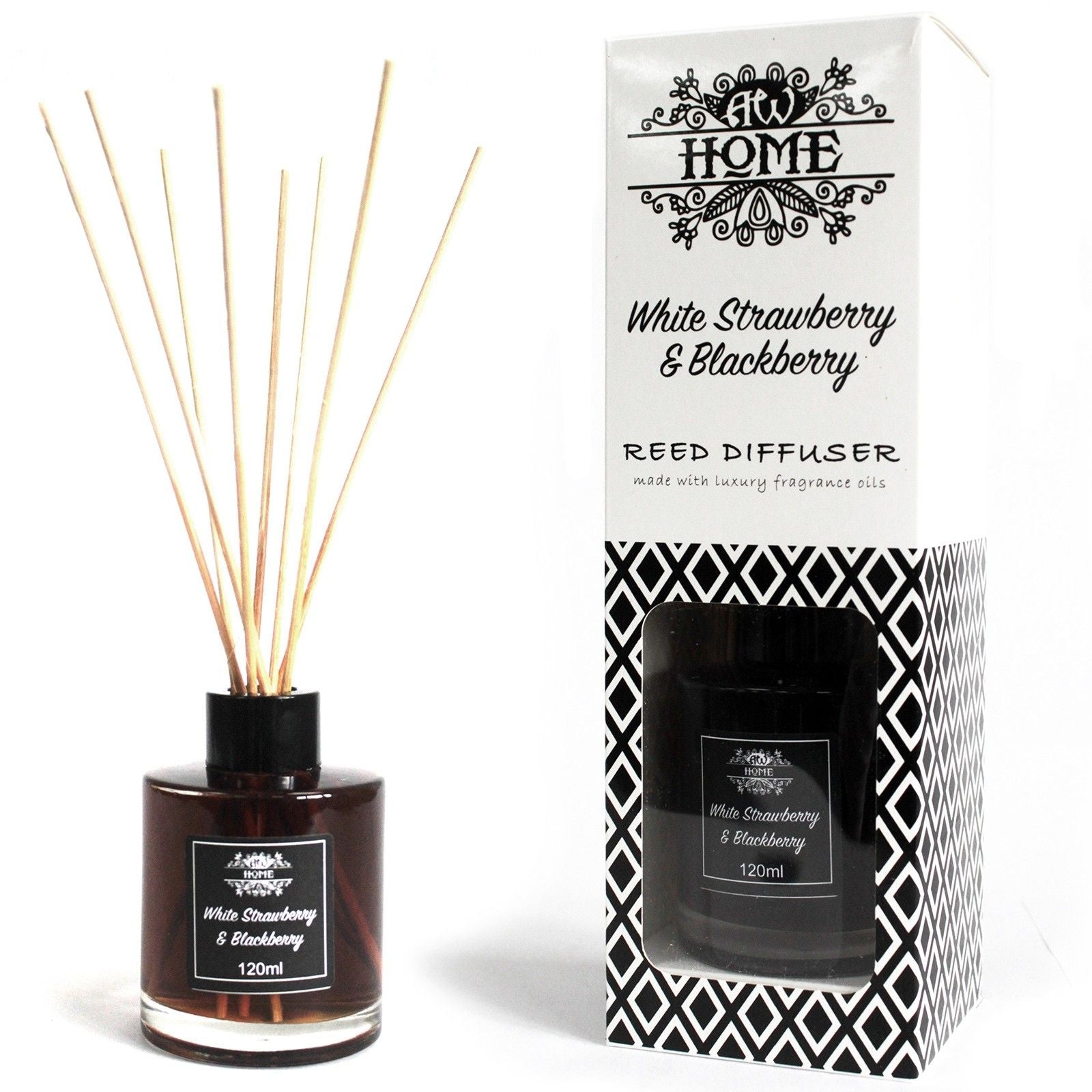 120ml Reed Diffuser - White Strawberry & Blackberry - Soak Sanctuary Reed Diffusers
