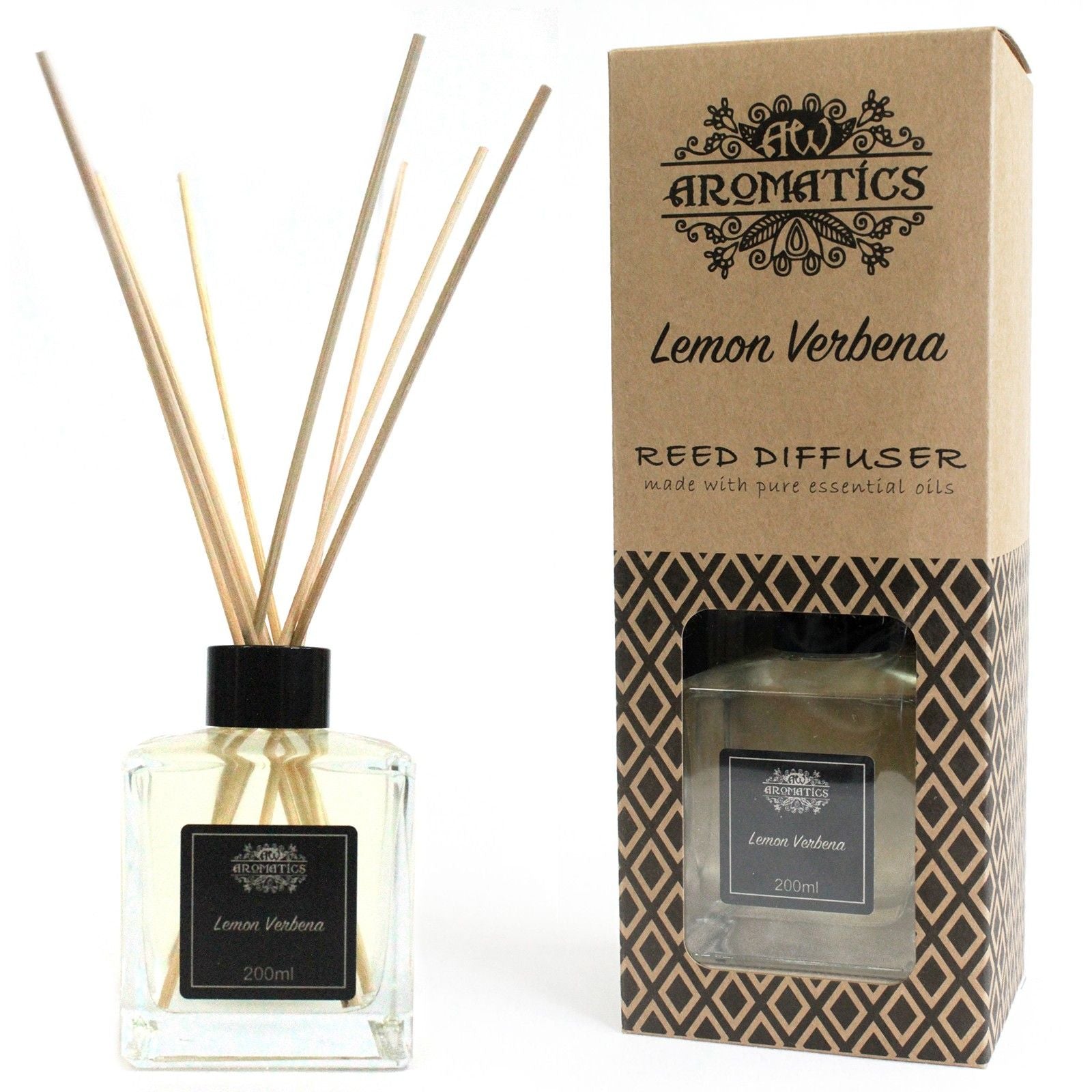 200ml Lemon Verbena Essential Oil Reed Diffuser - Soak Sanctuary Room Fragrance