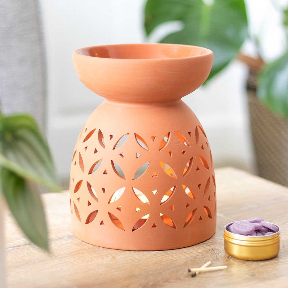 20cm Large Terracotta Oil Burner - Soak Sanctuary Room Fragrance