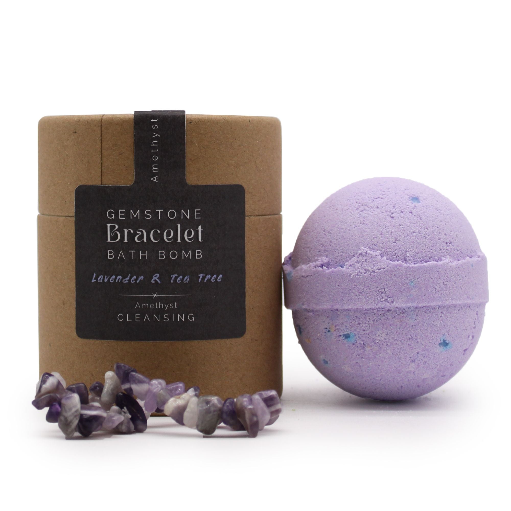 Amethyst Gem Bracelet Bath Bomb - Lavender & Tea Tree - Soak Sanctuary Bath Bombs