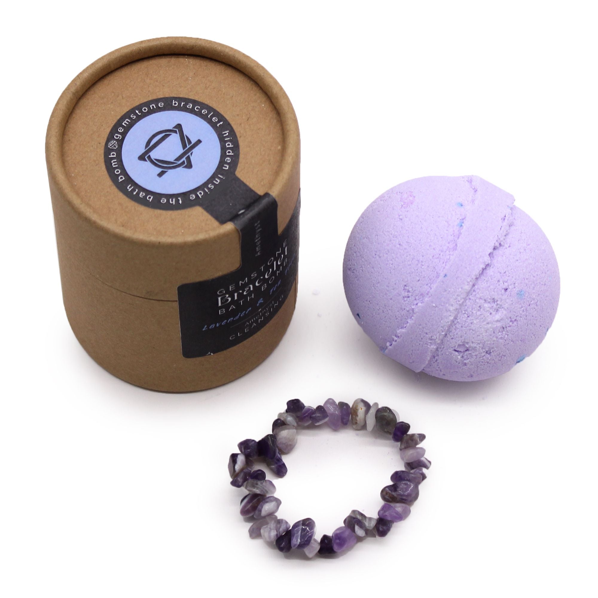 Amethyst Gem Bracelet Bath Bomb - Lavender & Tea Tree - Soak Sanctuary Bath Bombs