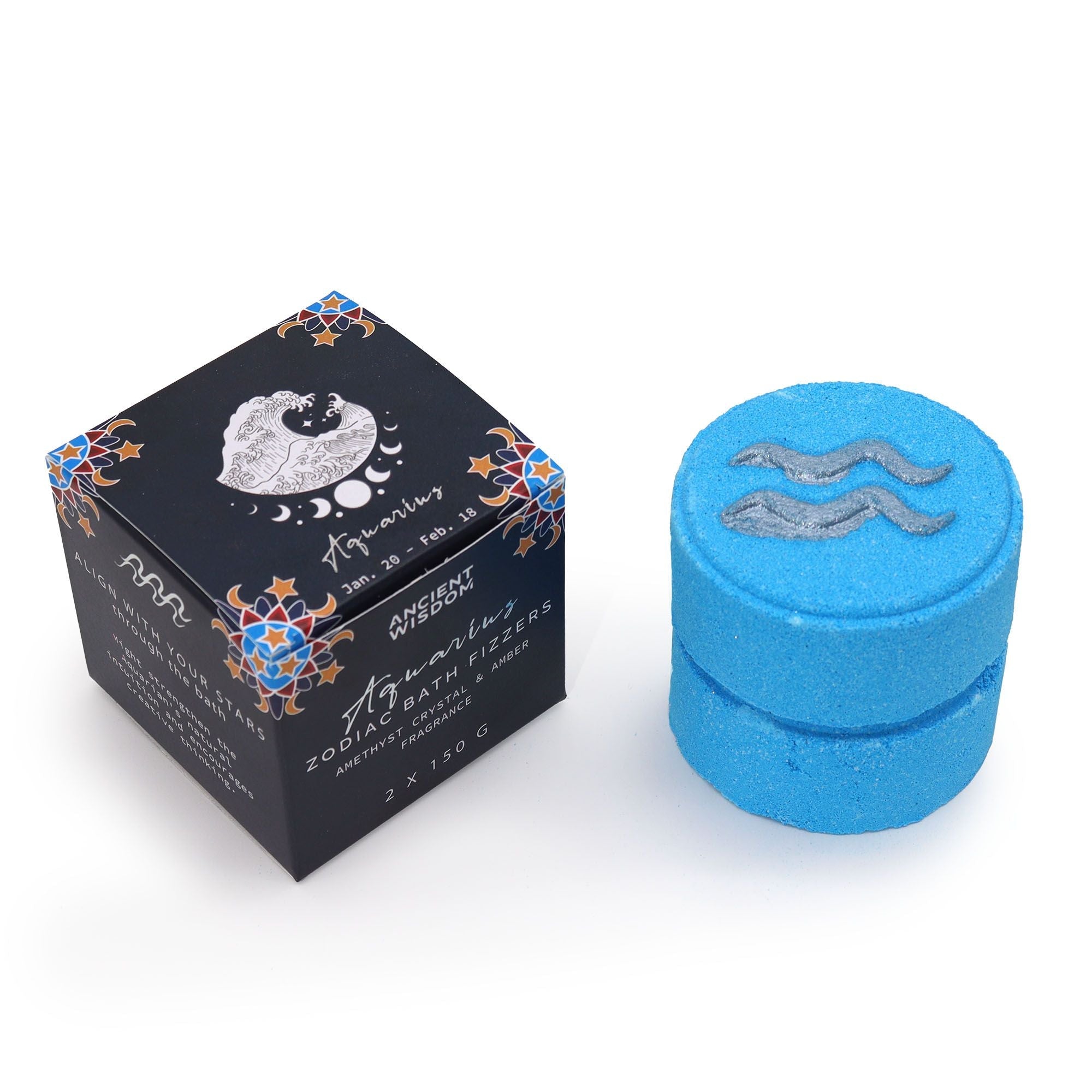 Aquarius Bath Fizzers with Horoscope - Soak Sanctuary Bath Bombs