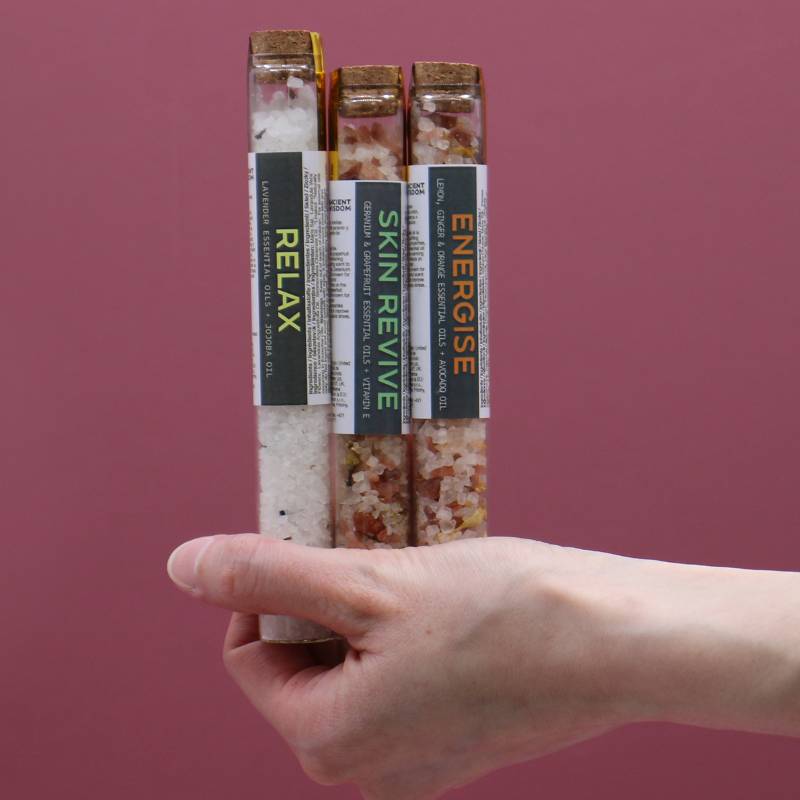 Aromatherapy Bath Salt Test Tubes - Soak Sanctuary Bath Salts