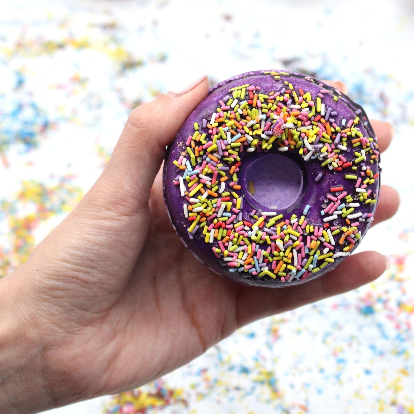 Blackberry and Almond Bath Doughnut - Soak Sanctuary Bath Bombs