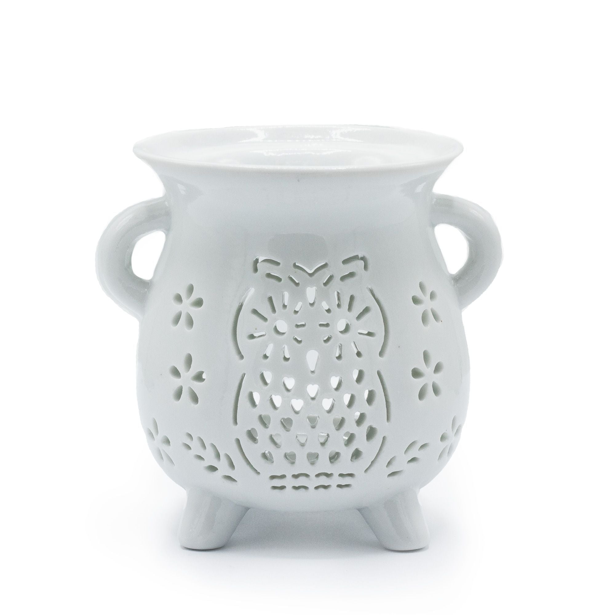 Cauldren Oil Burner - Owl - White - Soak Sanctuary Room Fragrance