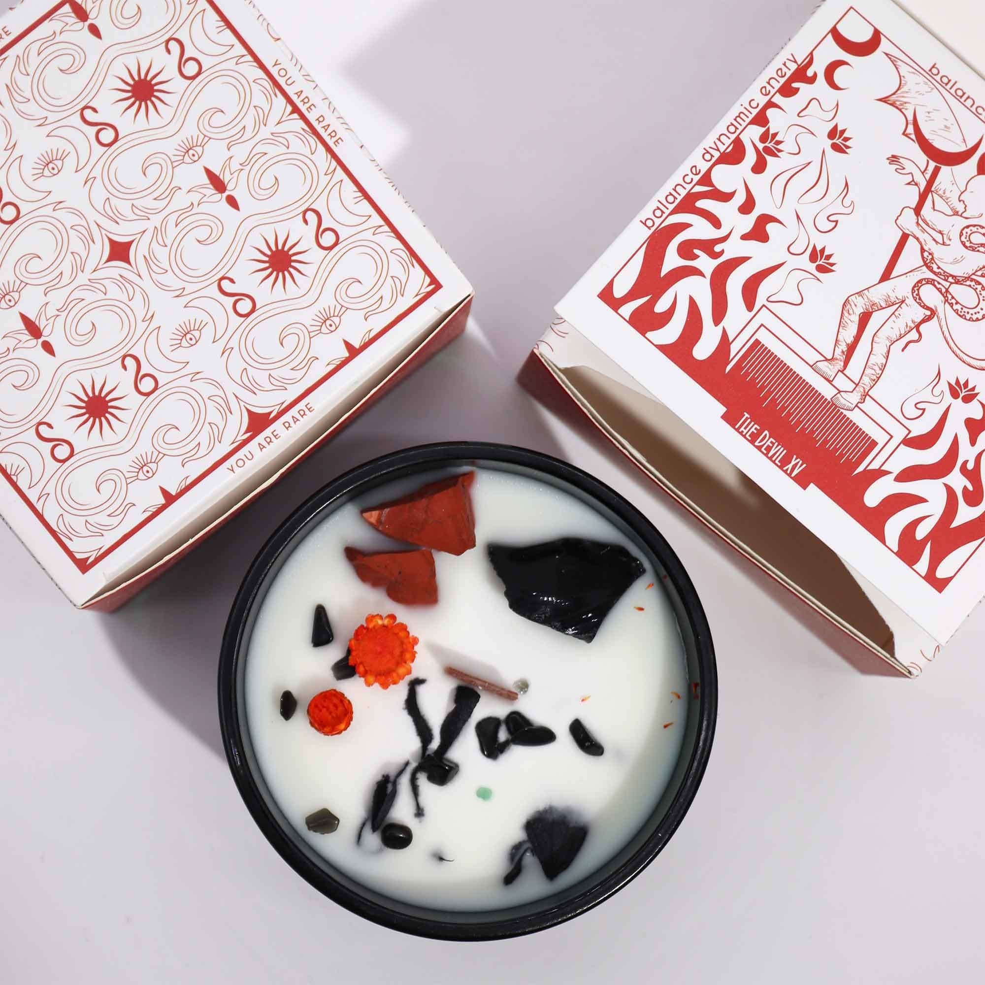 Crystal Flower Candle - The Devil - Soak Sanctuary Candles