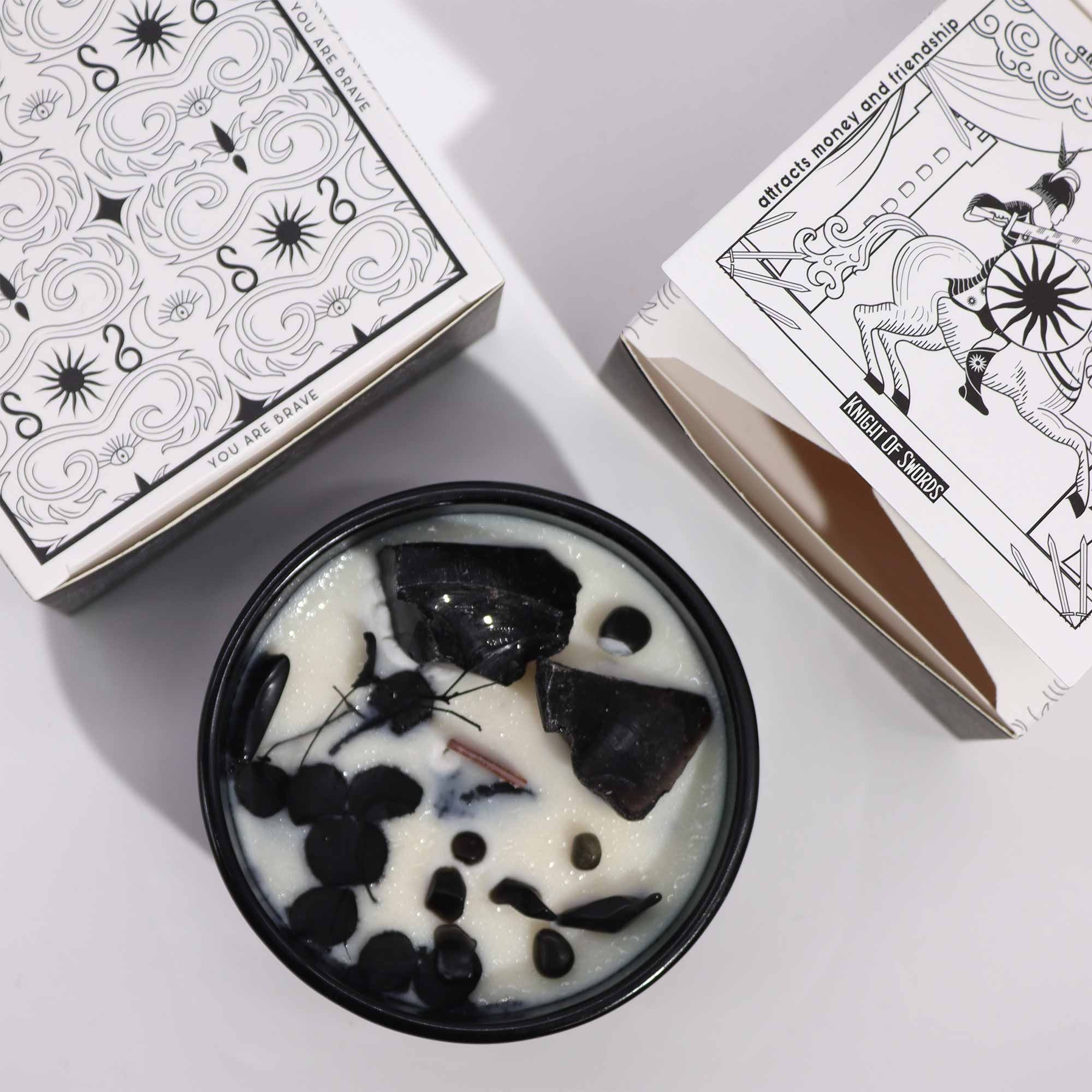 Crystal Flower Candle - The Knight of Swords - Soak Sanctuary Candles