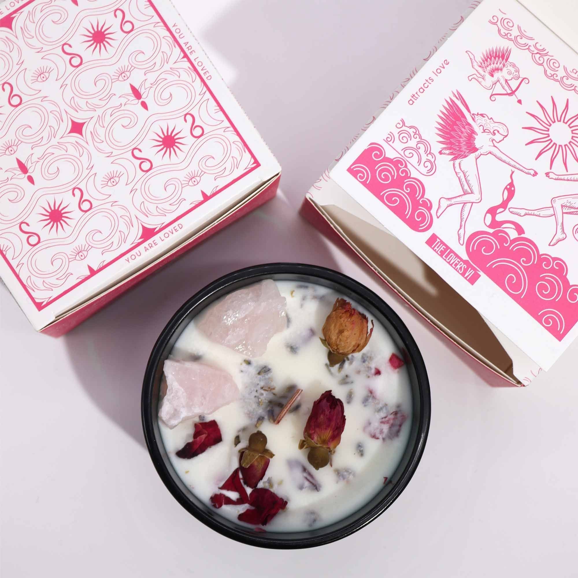 Crystal Flower Candle - The Lovers - Soak Sanctuary Candles