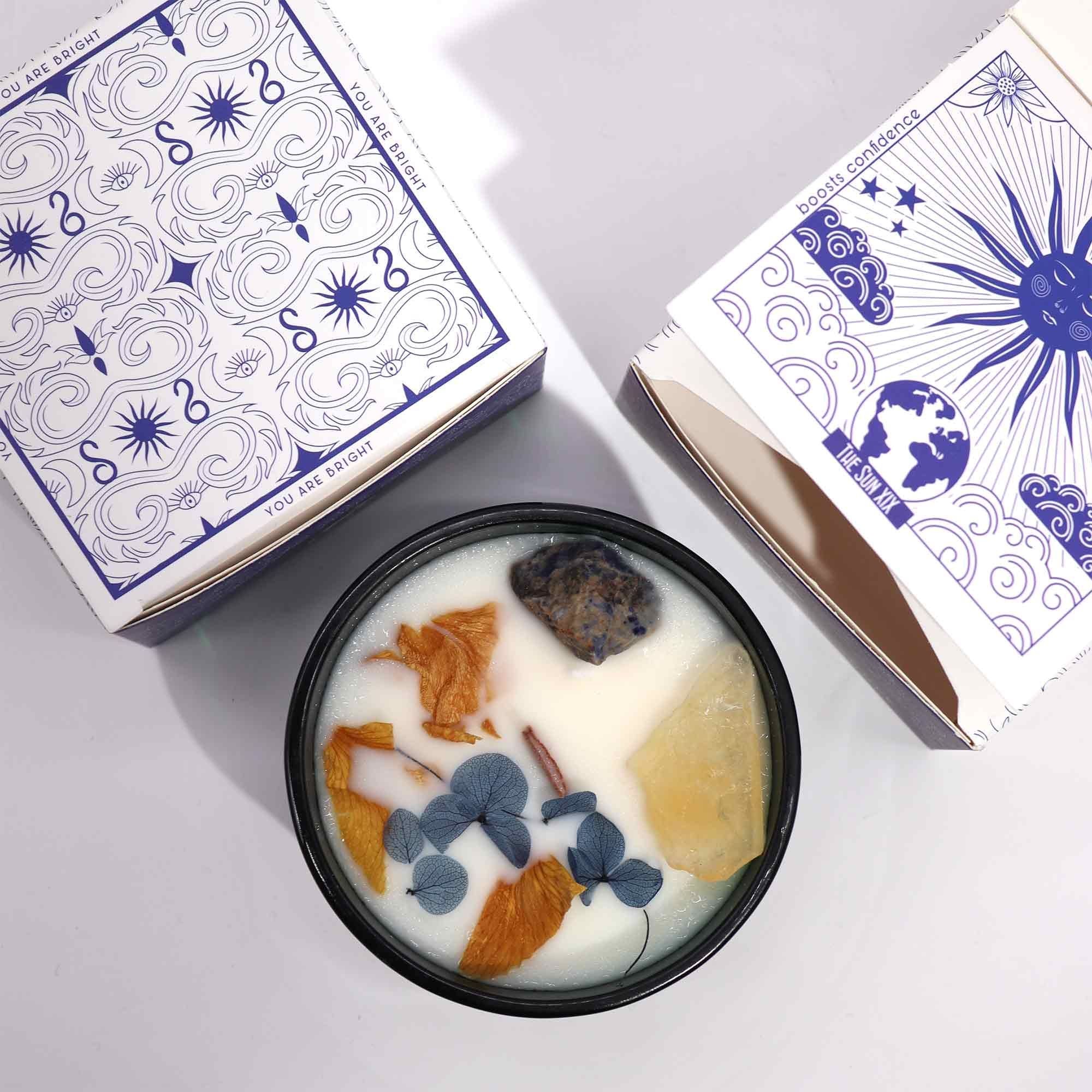 Crystal Flower Candle - The Sun - Soak Sanctuary Candles