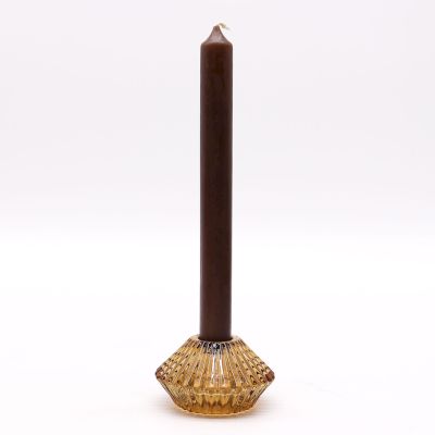 Flower Flip Dinner Candle / Tealight Holder - Antique Amber - Soak Sanctuary Candles