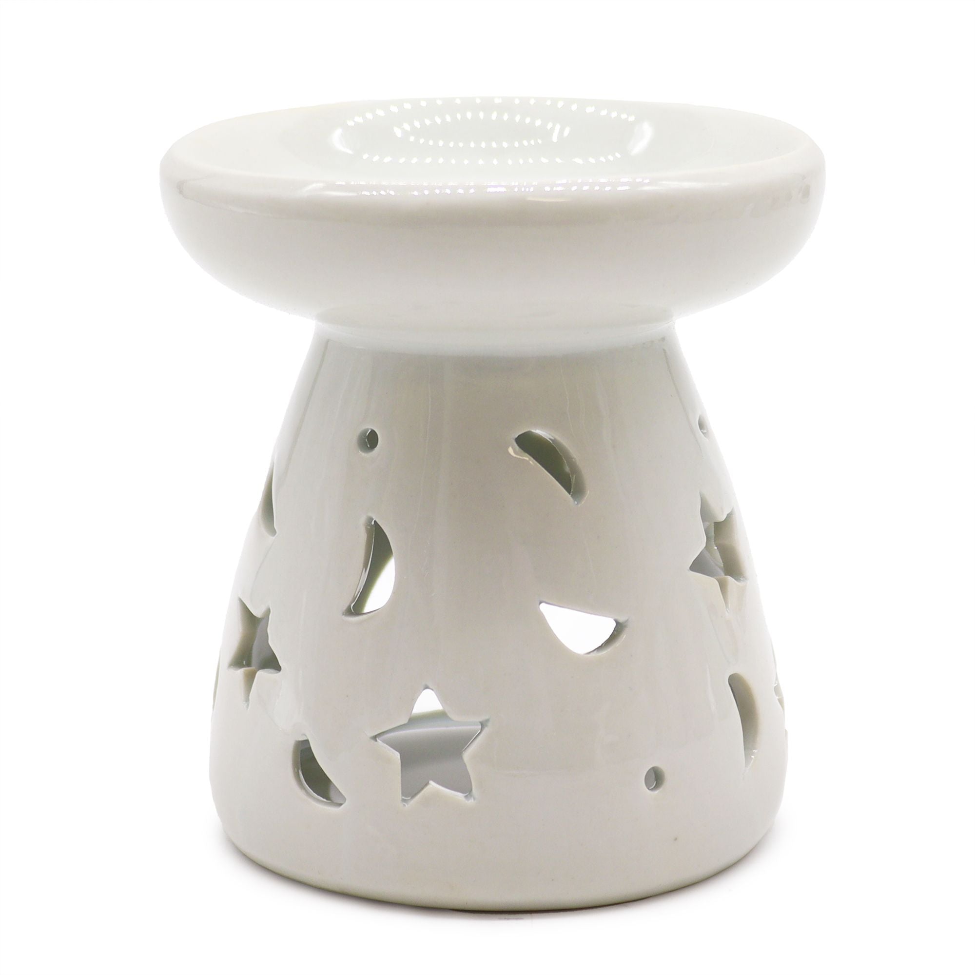Large White Oil Burner - Moon & Stars - Soak Sanctuary Room Fragrance