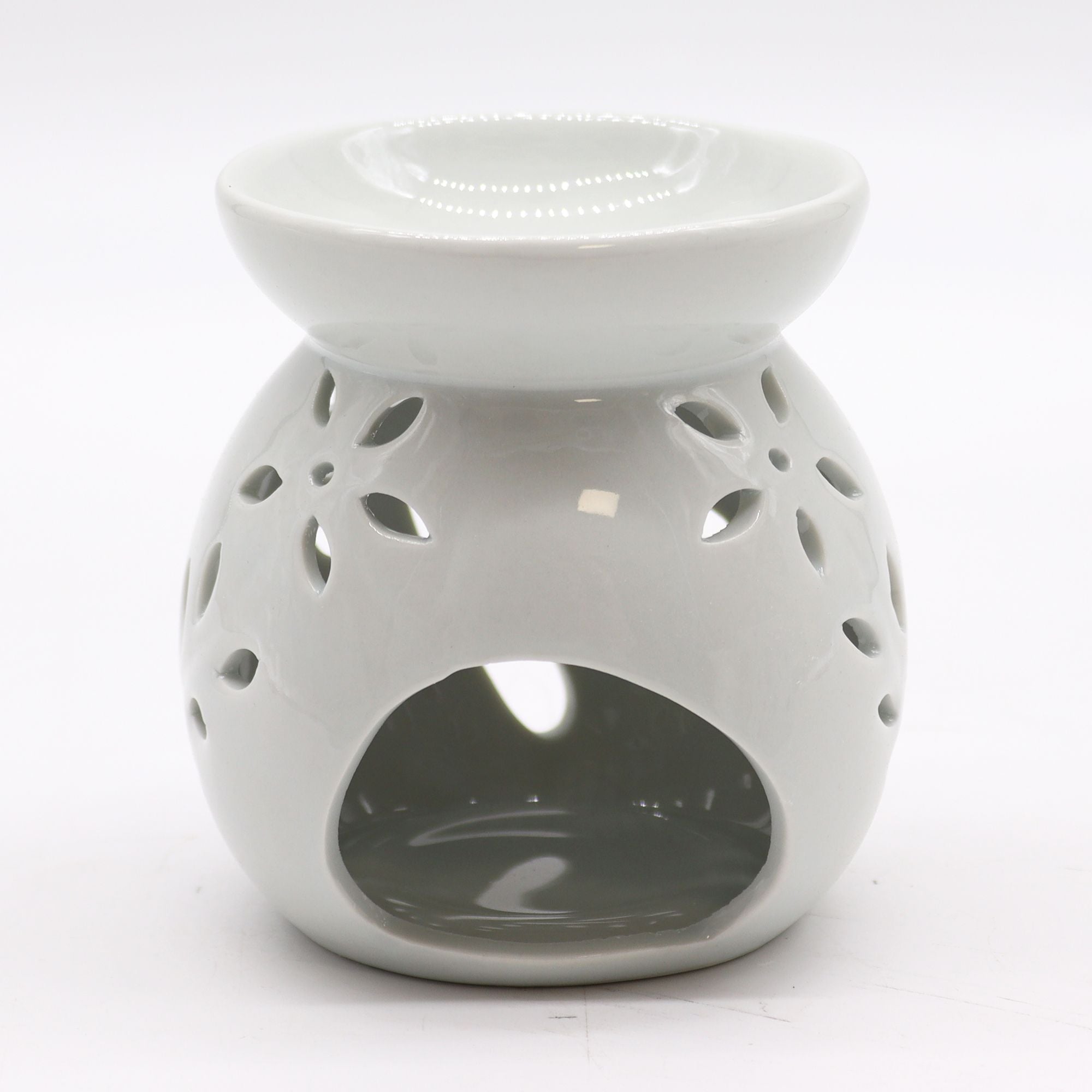 Large White Oil Burner - Tree Cut - out - Soak Sanctuary Room Fragrance