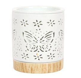 Matte Ceramic Butterfly Oil Burner - Soak Sanctuary Room Fragrance