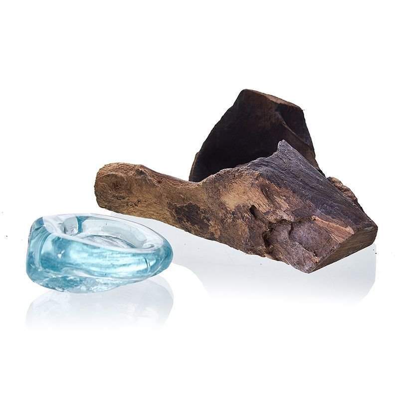 Molten Glass on Wood - Candle Holder - Soak Sanctuary Candles