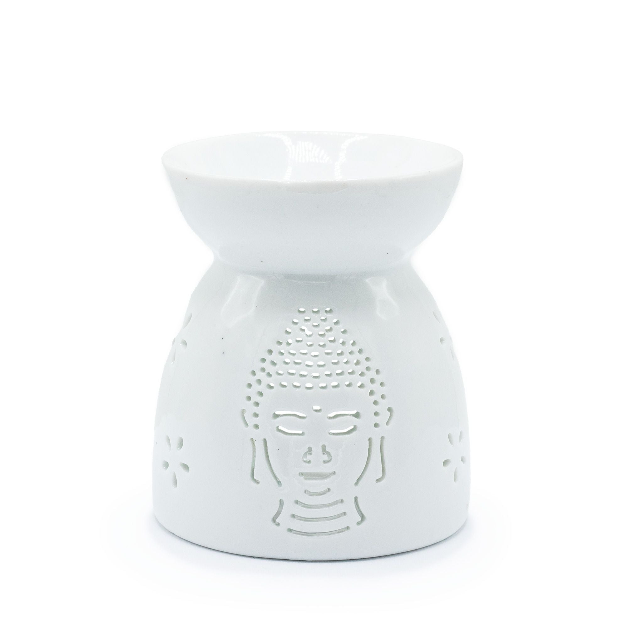Oil Burner Buddha Cut Out - White - Soak Sanctuary Room Fragrance