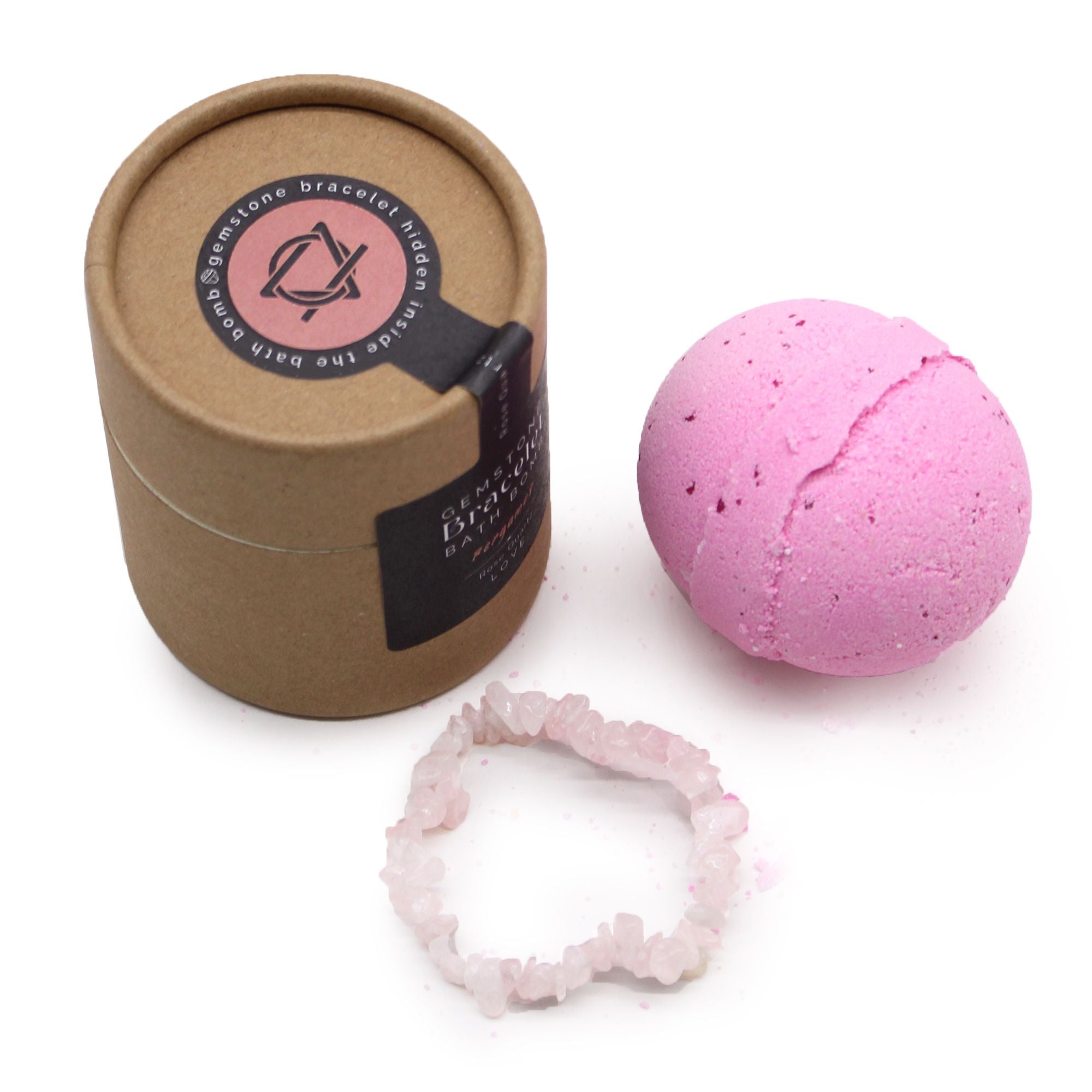 Rose Quartz Gem Bracelet Bath Bomb - Bergamot - Soak Sanctuary Bath Bombs