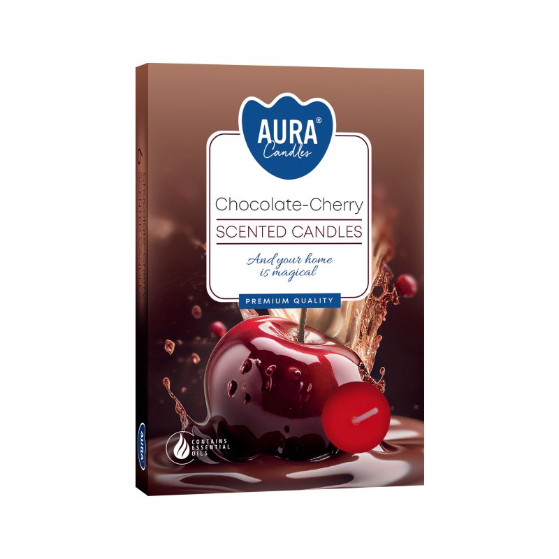 Set of 6 Scented Tealights - Chocolate & Sour Cherry - Soak Sanctuary Candles