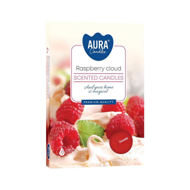 Set of 6 Scented Tealights - Raspberry Cloud - Soak Sanctuary Candles