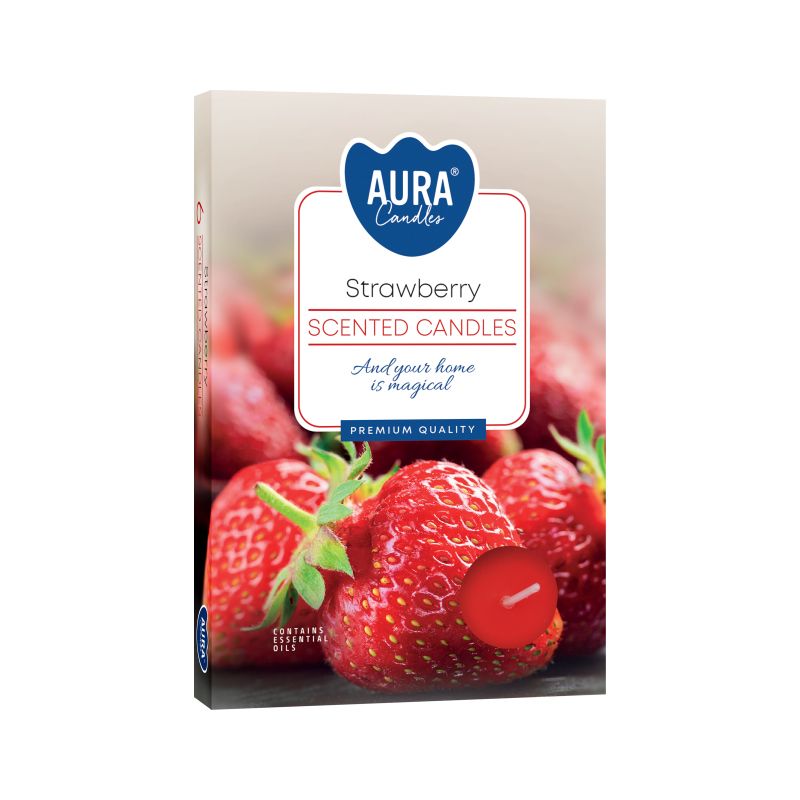 Set of 6 Scented Tealights - Strawberry - Soak Sanctuary Candles