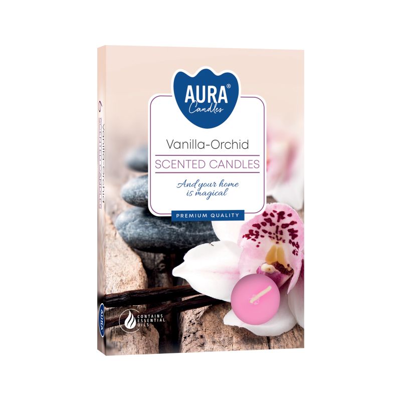 Set of 6 Scented Tealights - Vanilla & Orchid - Soak Sanctuary Candles