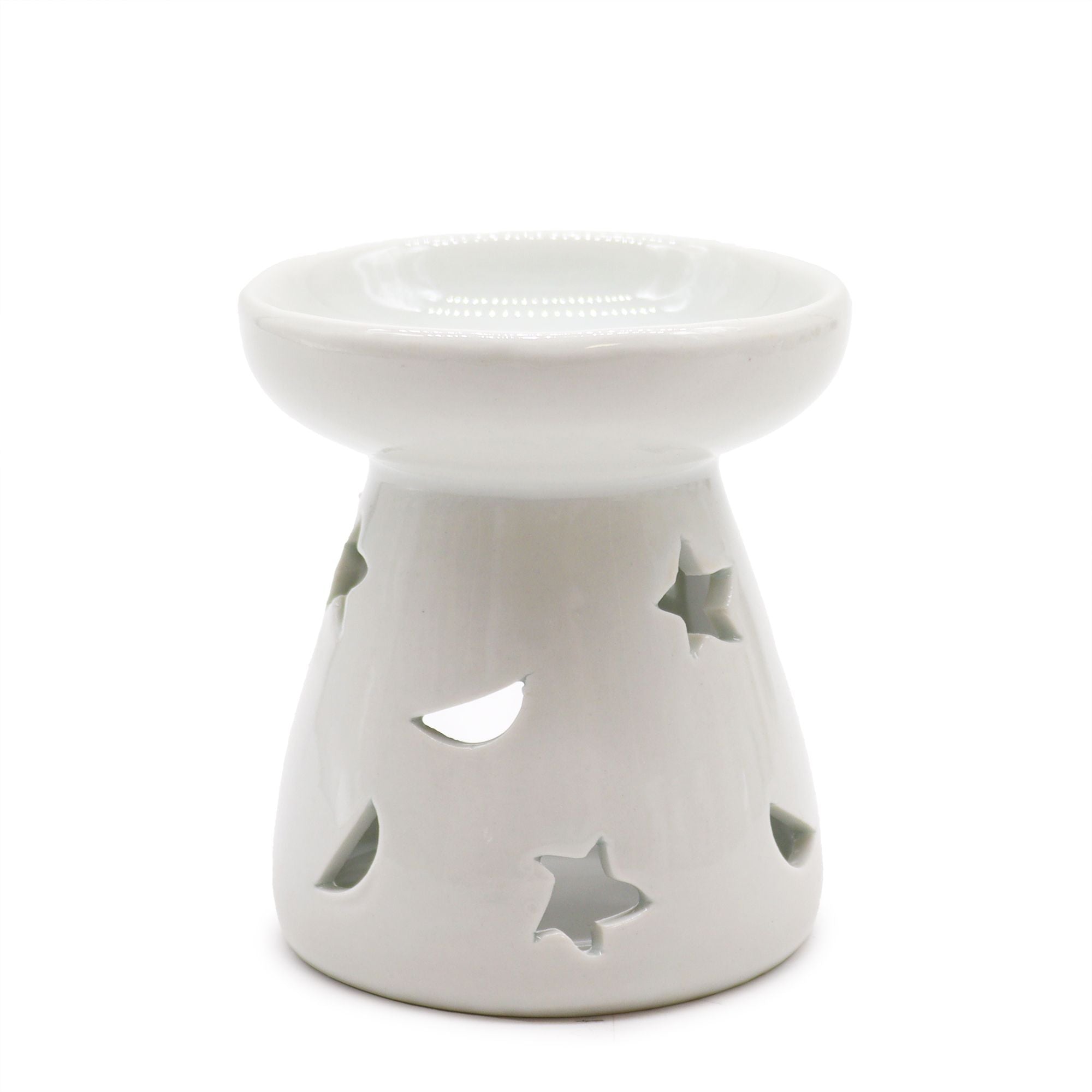 Small White Oil Burner - Moon & Stars - Soak Sanctuary Room Fragrance