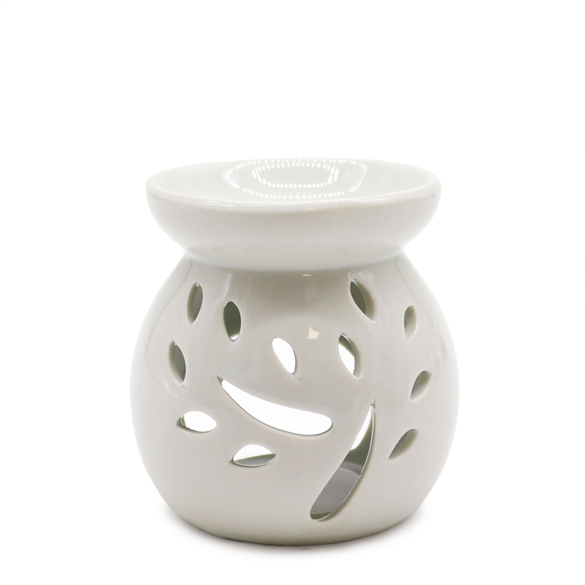Small White Oil Burner - Tree Cut - out - Soak Sanctuary Room Fragrance