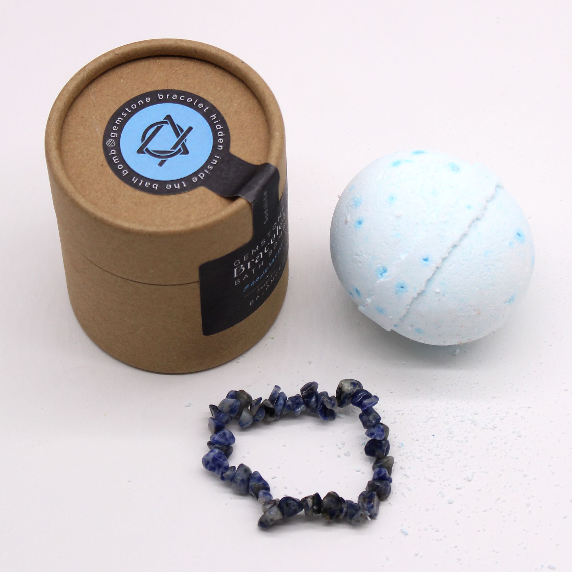 Sodalite Gem Bracelet Bath Bomb - Sandalwood - Soak Sanctuary Bath Bombs
