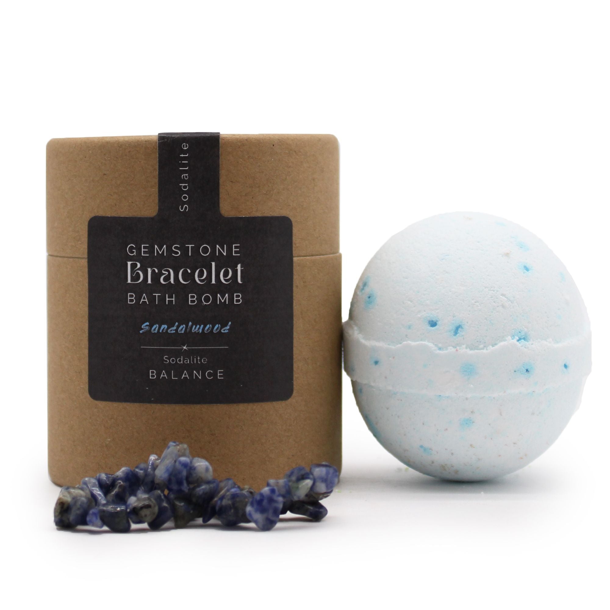 Sodalite Gem Bracelet Bath Bomb - Sandalwood - Soak Sanctuary Bath Bombs
