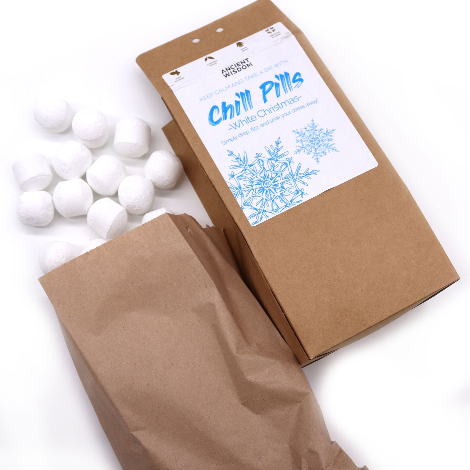 White Christmas Mini Bath Bomb Gift Pack - Soak Sanctuary Bath Bombs
