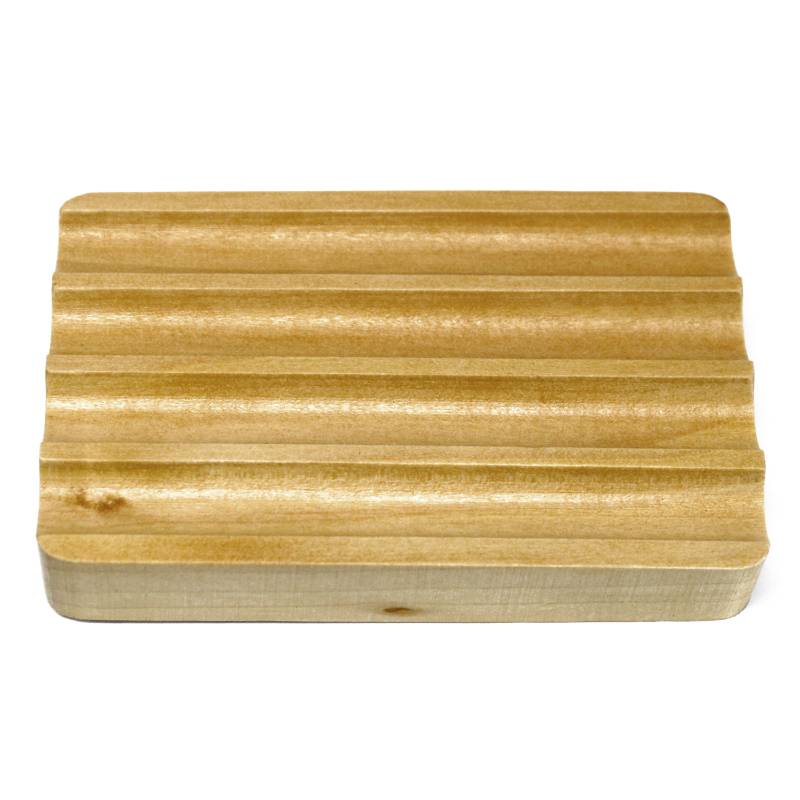 Corrugated Hemu Wood Soap Dish - Soak Sanctuary Accessories