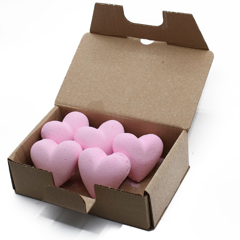 Heart Bath Bombs - Bubblegum (Pk 5) - Soak Sanctuary Bath Bombs