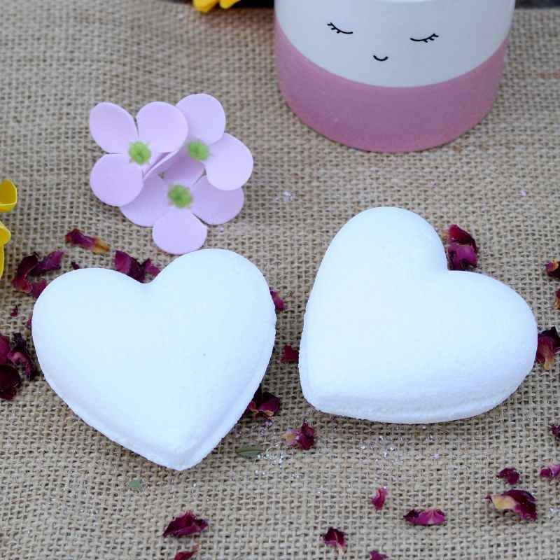 Heart Bath Bombs - Coconut (Pk 5) - Soak Sanctuary Bath Bombs