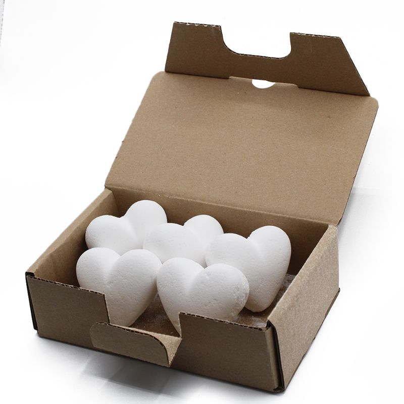 Heart Bath Bombs - Coconut (Pk 5) - Soak Sanctuary Bath Bombs