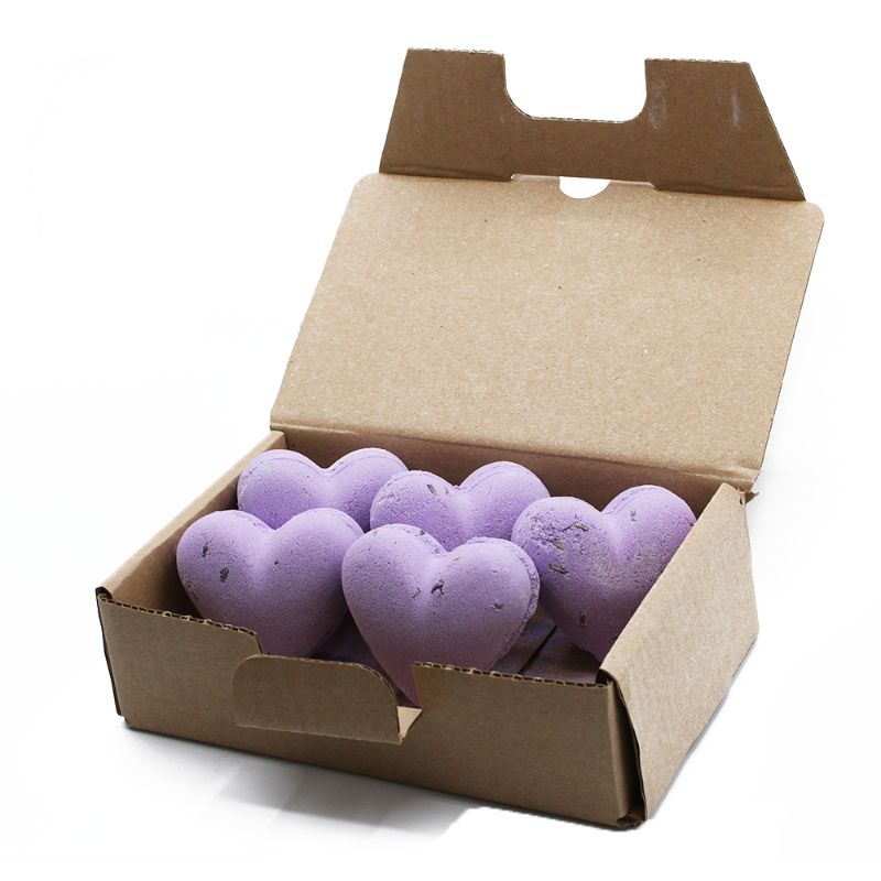 Heart Bath Bombs - French Lavender (Pk 5) - Soak Sanctuary Bath Bombs