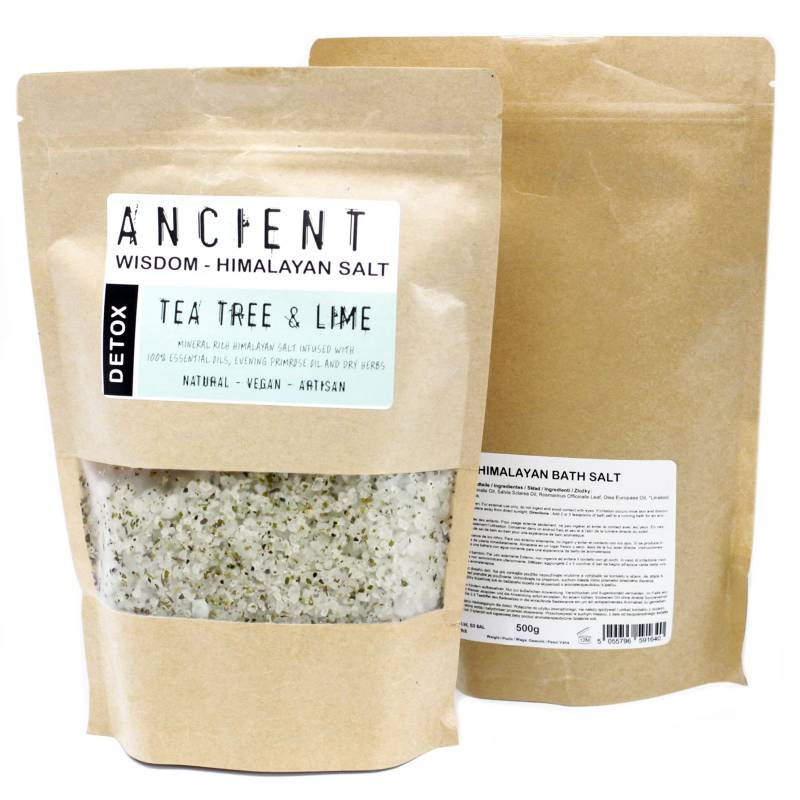 Himalayan Bath Salts with Tea Tree, Lime & Evening Primrose - Soak Sanctuary Bath Salts