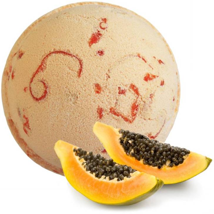 Papaya Bath Bomb with Coconut Butter - Soak Sanctuary Bath Bombs