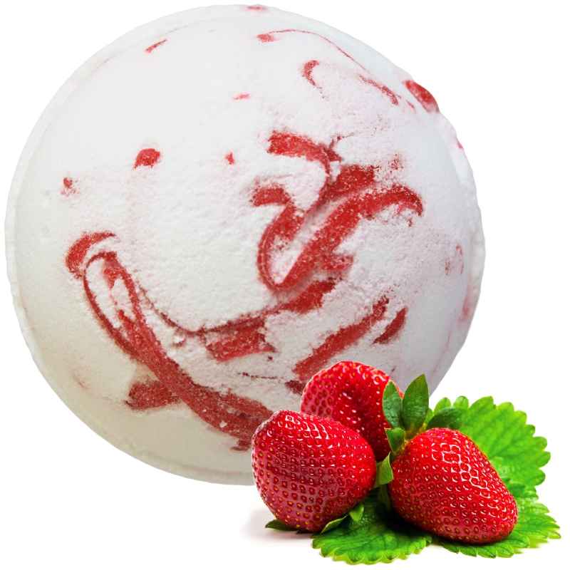 Strawberry Bath Bomb with Coconut Butter - Soak Sanctuary Bath Bombs
