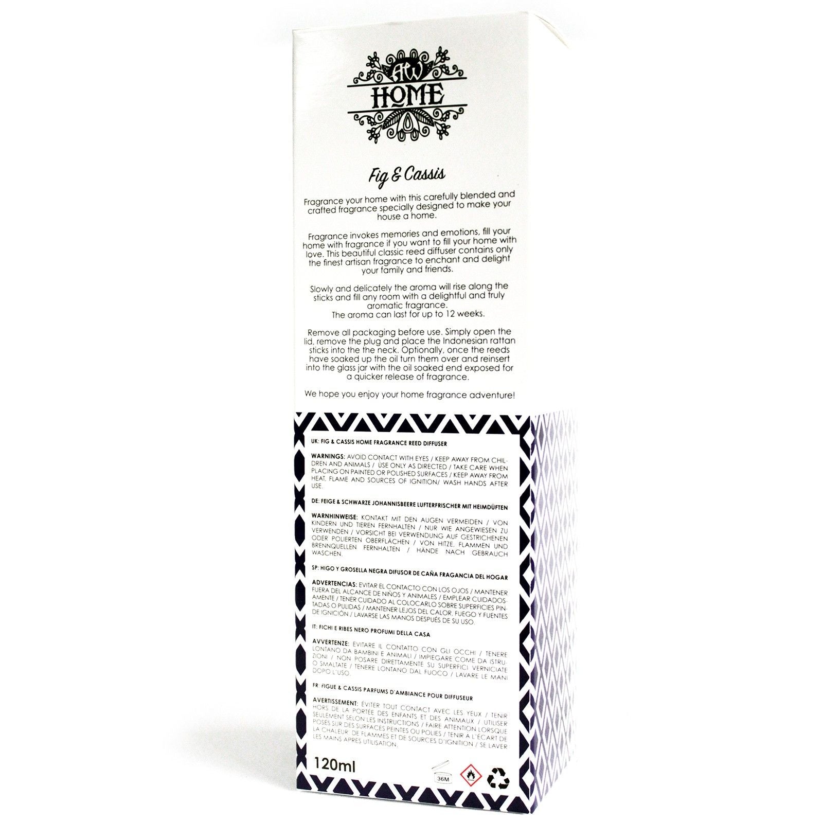 120ml Reed Diffuser - Fig & Cassis - Soak Sanctuary Reed Diffusers