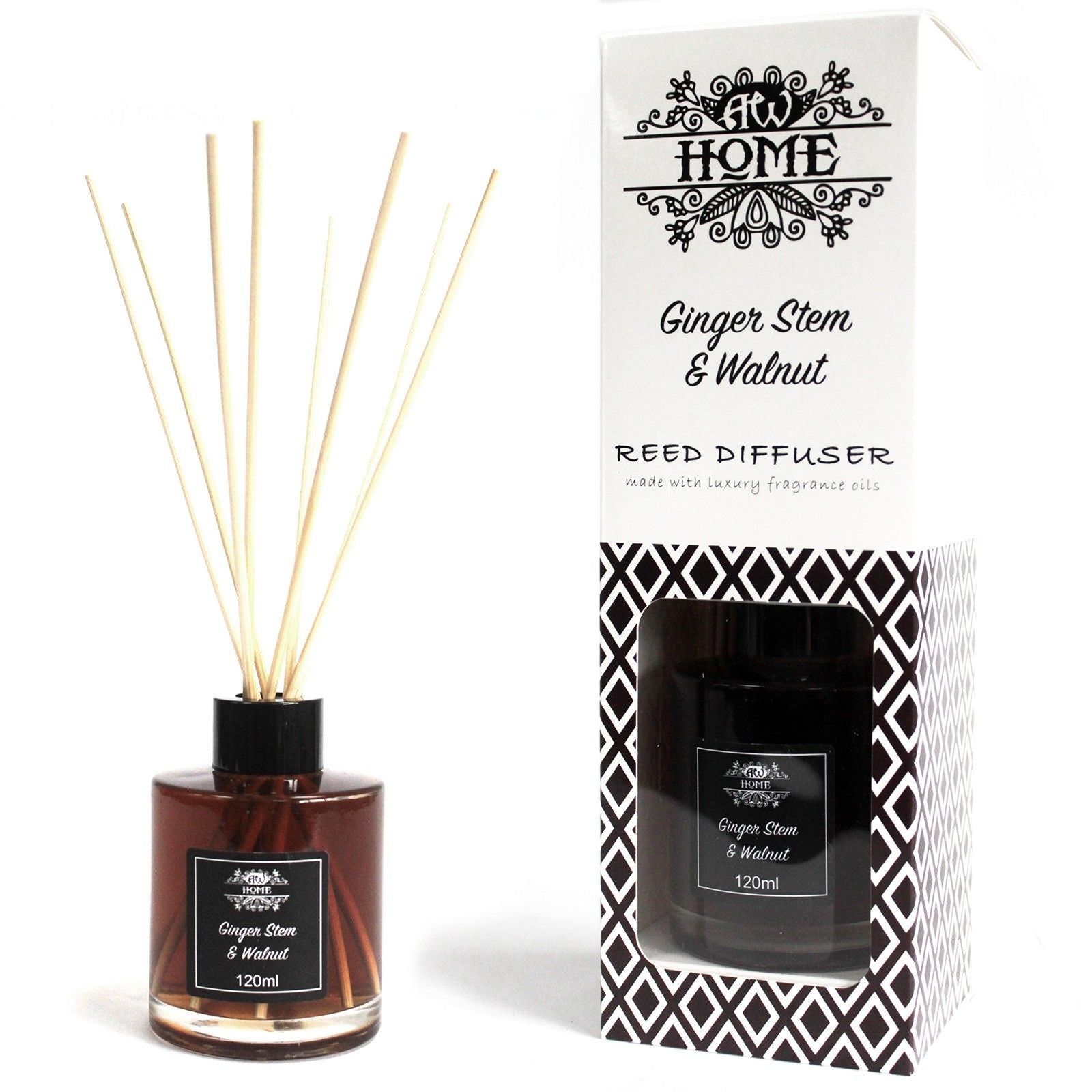 120ml Reed Diffuser - Ginger Stem & Walnut - Soak Sanctuary Reed Diffusers
