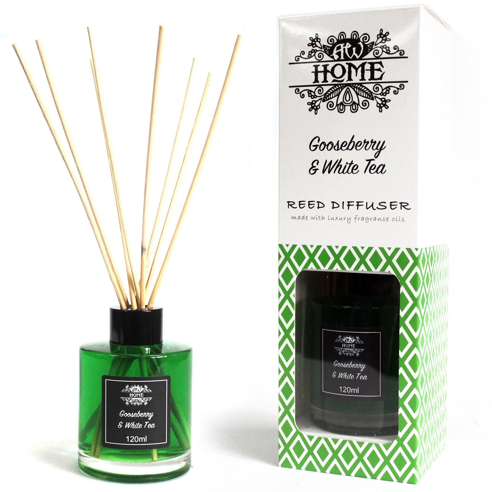 120ml Reed Diffuser - Gooseberry & White Tea - Soak Sanctuary Reed Diffusers