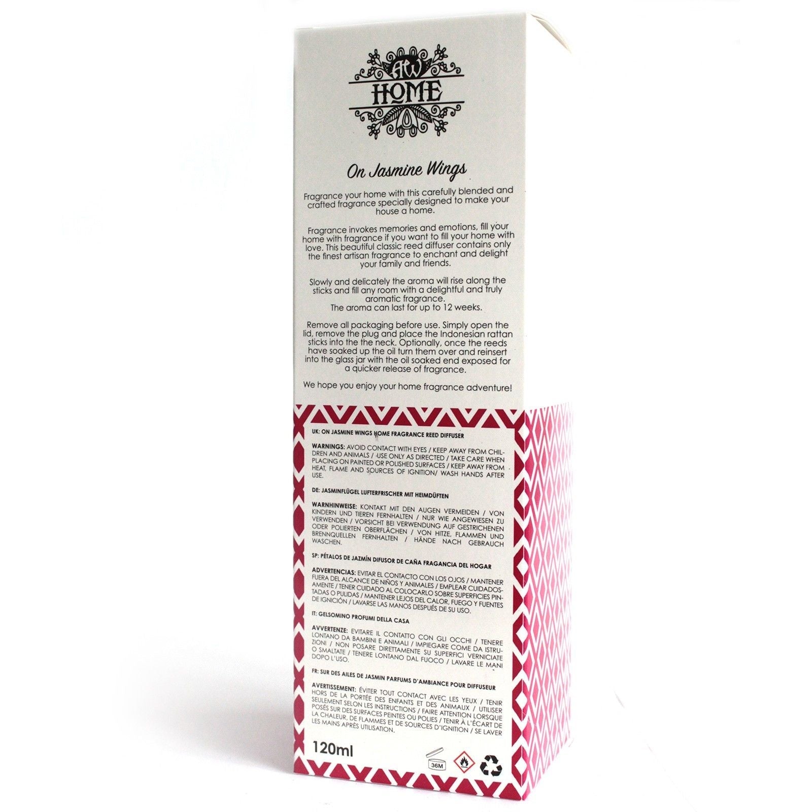 120ml Reed Diffuser - On Jasmine Wings - Soak Sanctuary Reed Diffusers