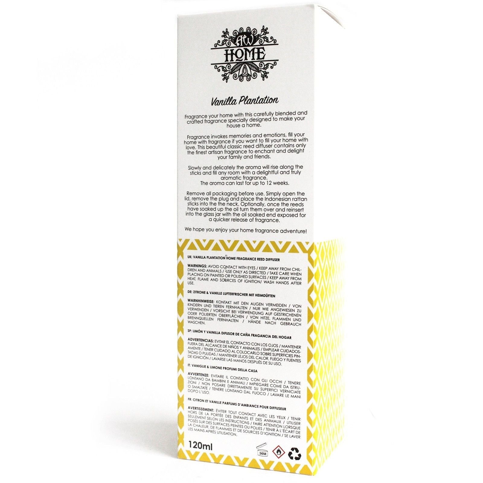 120ml Reed Diffuser - Vanilla Plantation - Soak Sanctuary Reed Diffusers