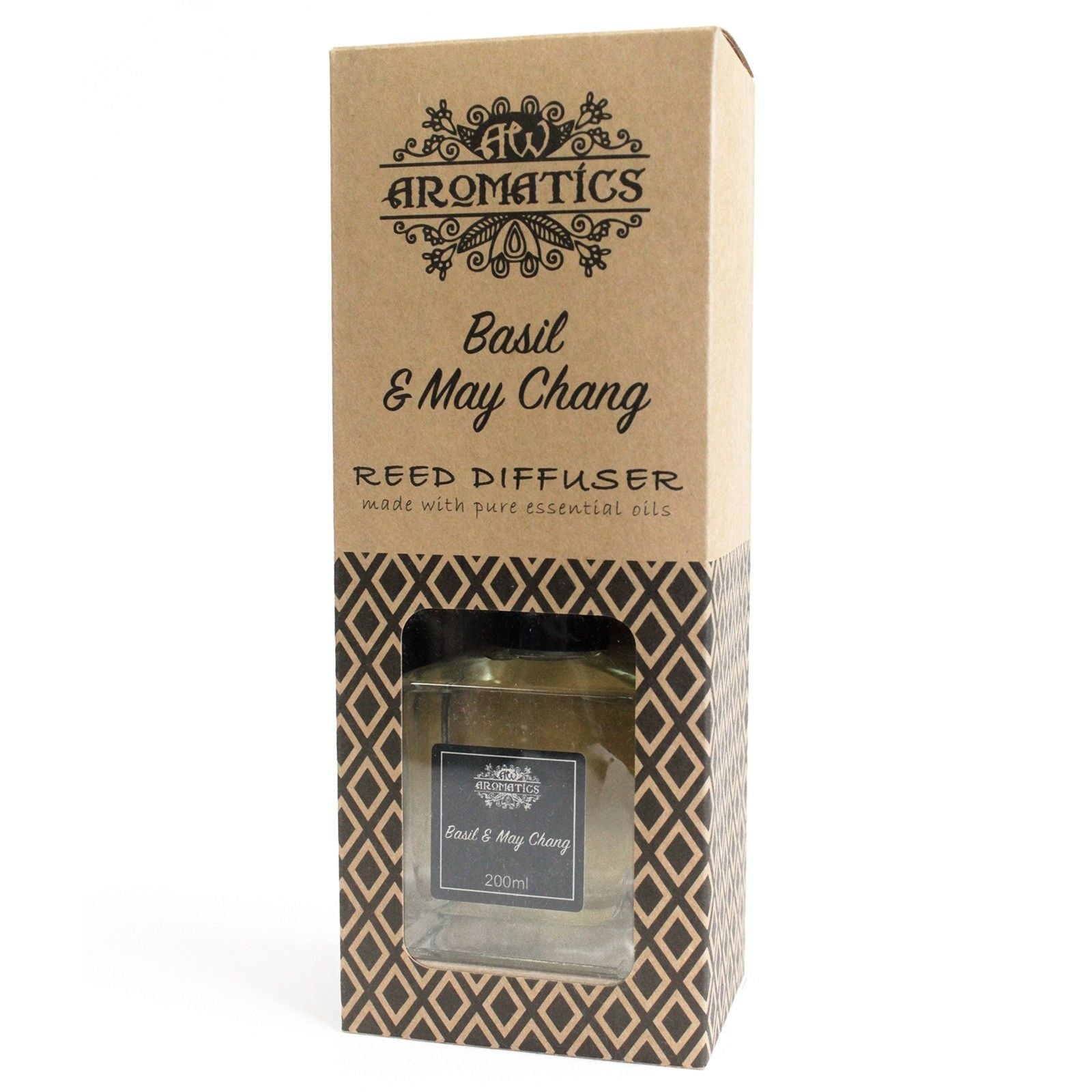 200ml Basil & Maychang Essential Oil Reed Diffuser - Soak Sanctuary Room Fragrance