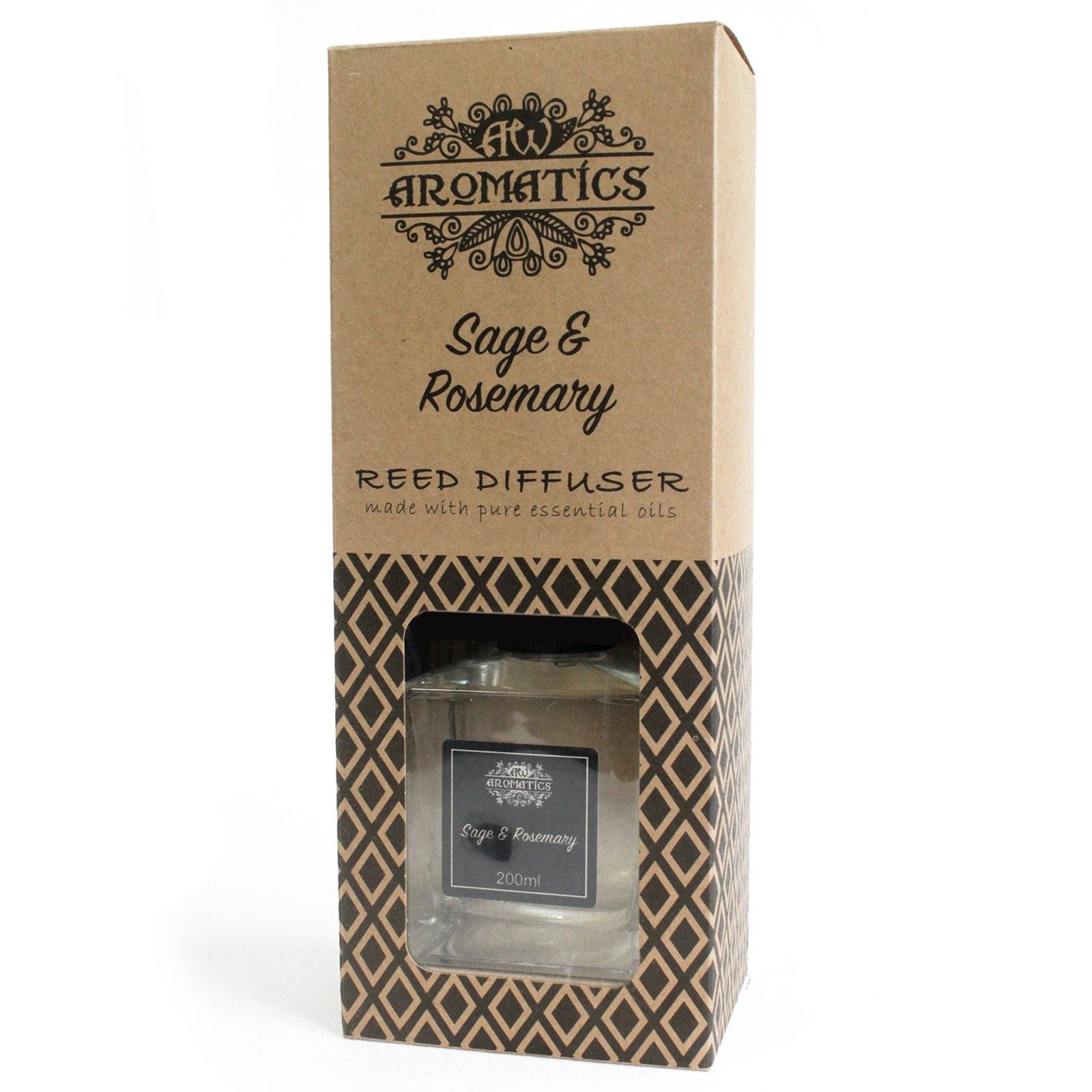 200ml Sage & Rosemary Essential Oil Reed Diffuser - Soak Sanctuary Room Fragrance
