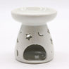 Large White Oil Burner - Moon & Stars