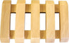 Wooden scrubber with rectangular slots on a white background