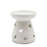 Small White Oil Burner - Moon & Stars
